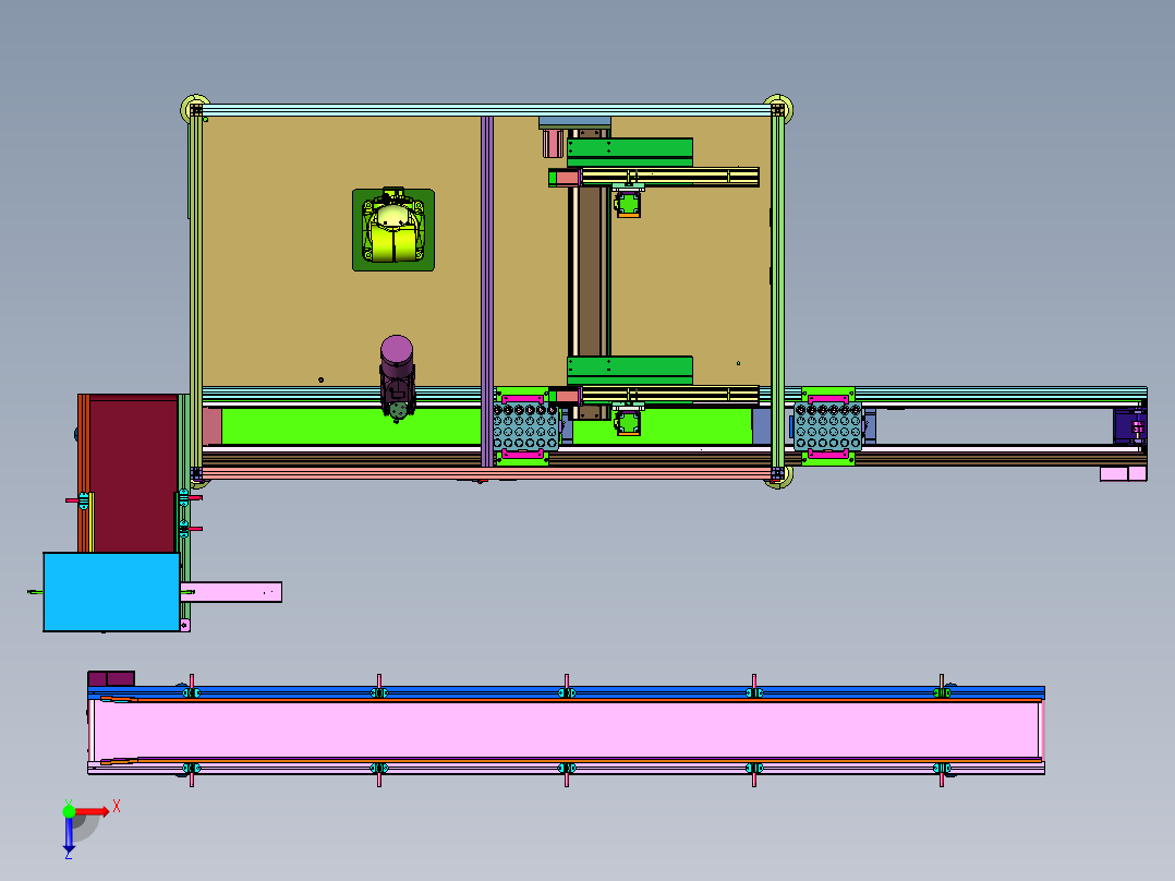 基于虚拟仪器的传感器测试平台俯视图
