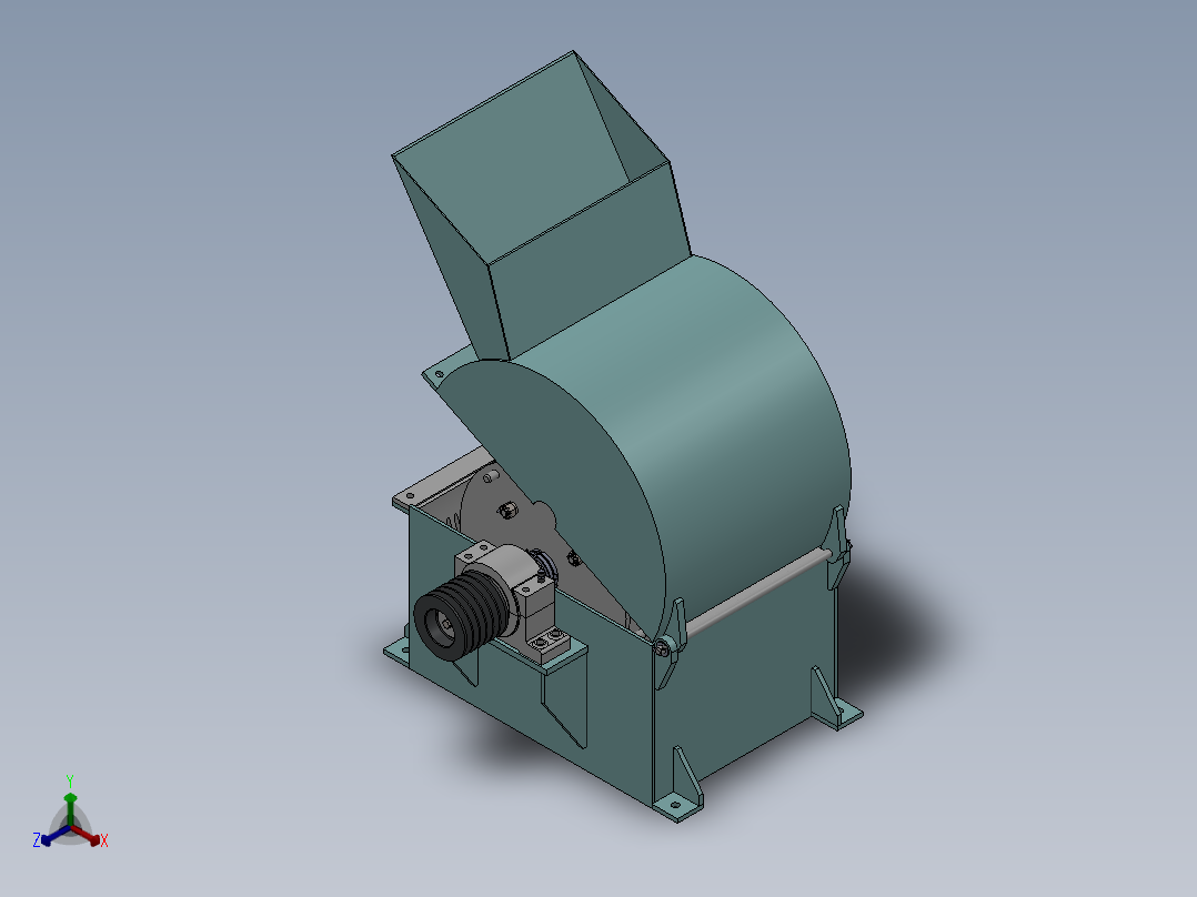 破碎机、小型饲料粉碎机正等轴测图
