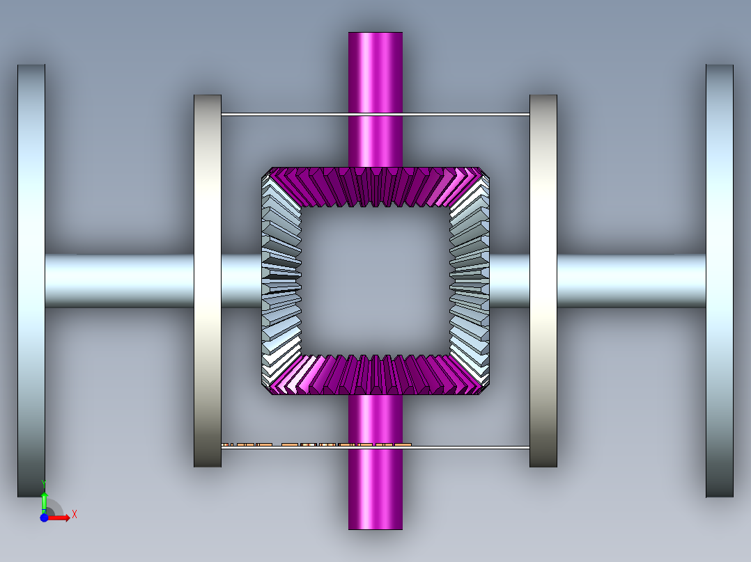 差速齿轮系前视图