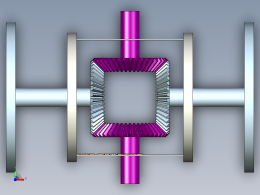 差速齿轮系前视缩略图