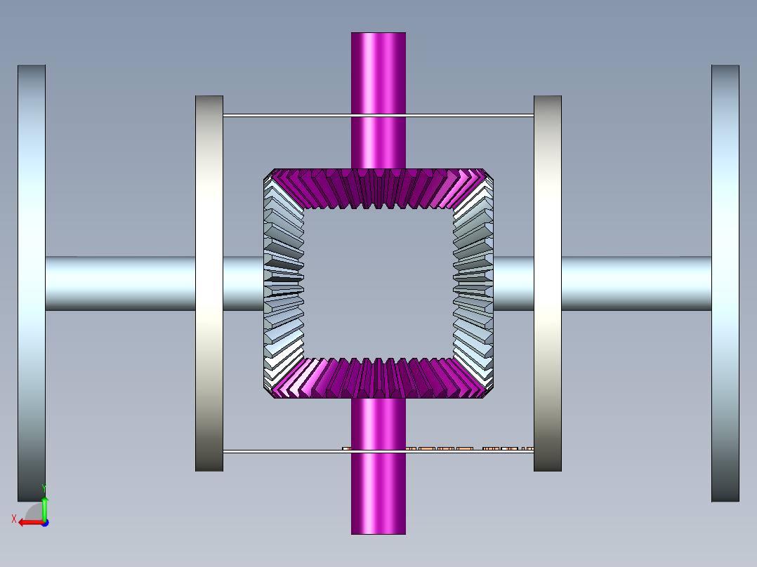 差速齿轮系后视图