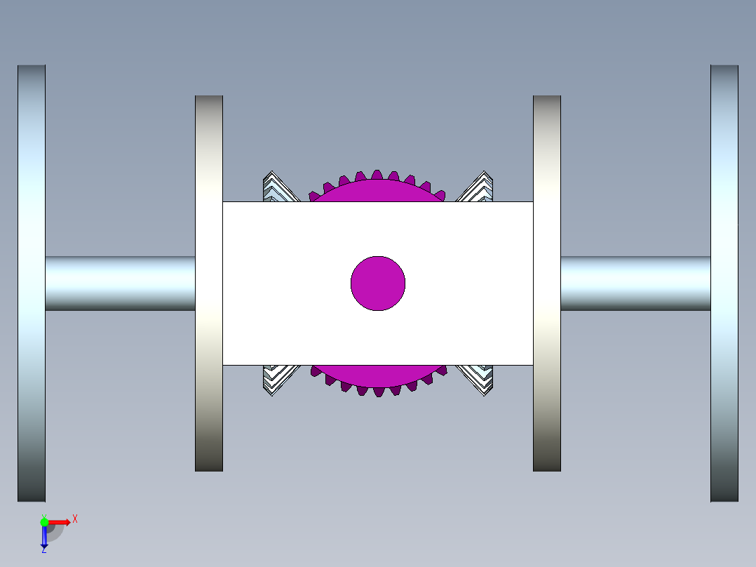 差速齿轮系俯视图