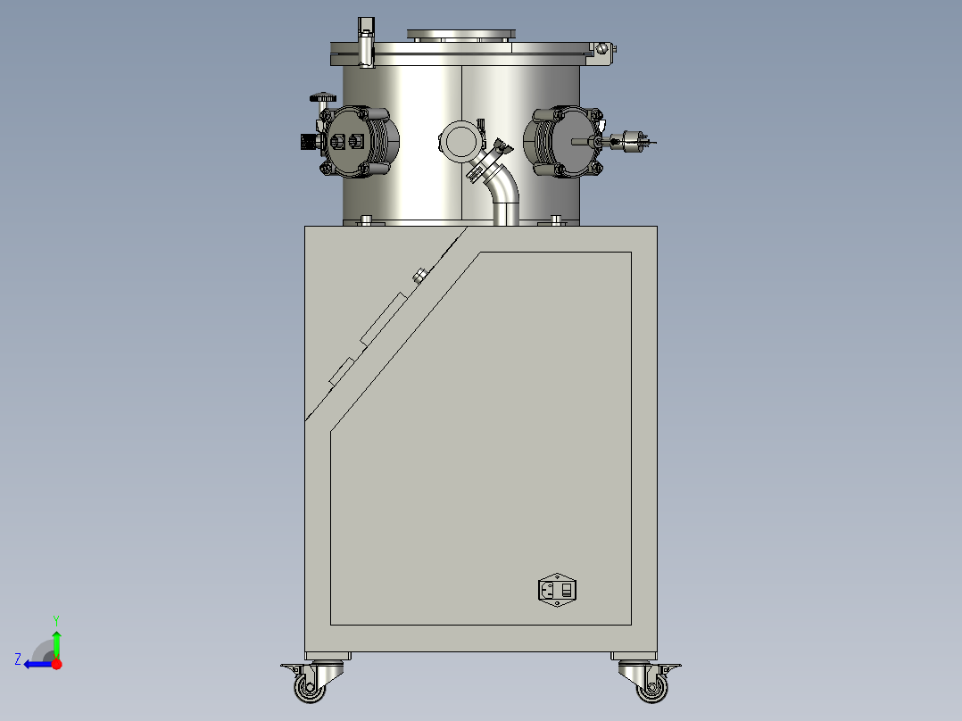 原料搅拌用真空罐右视图