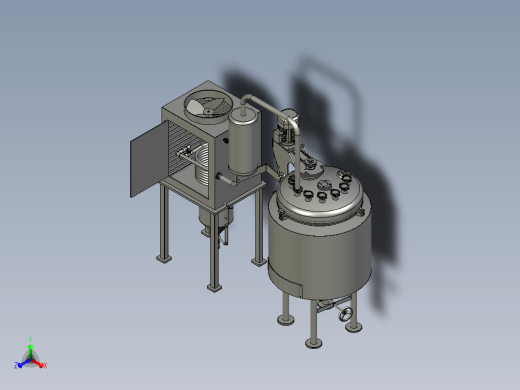 精馏装置小型减压蒸馏精馏塔精馏柱电加热精馏釜正等轴测缩略图