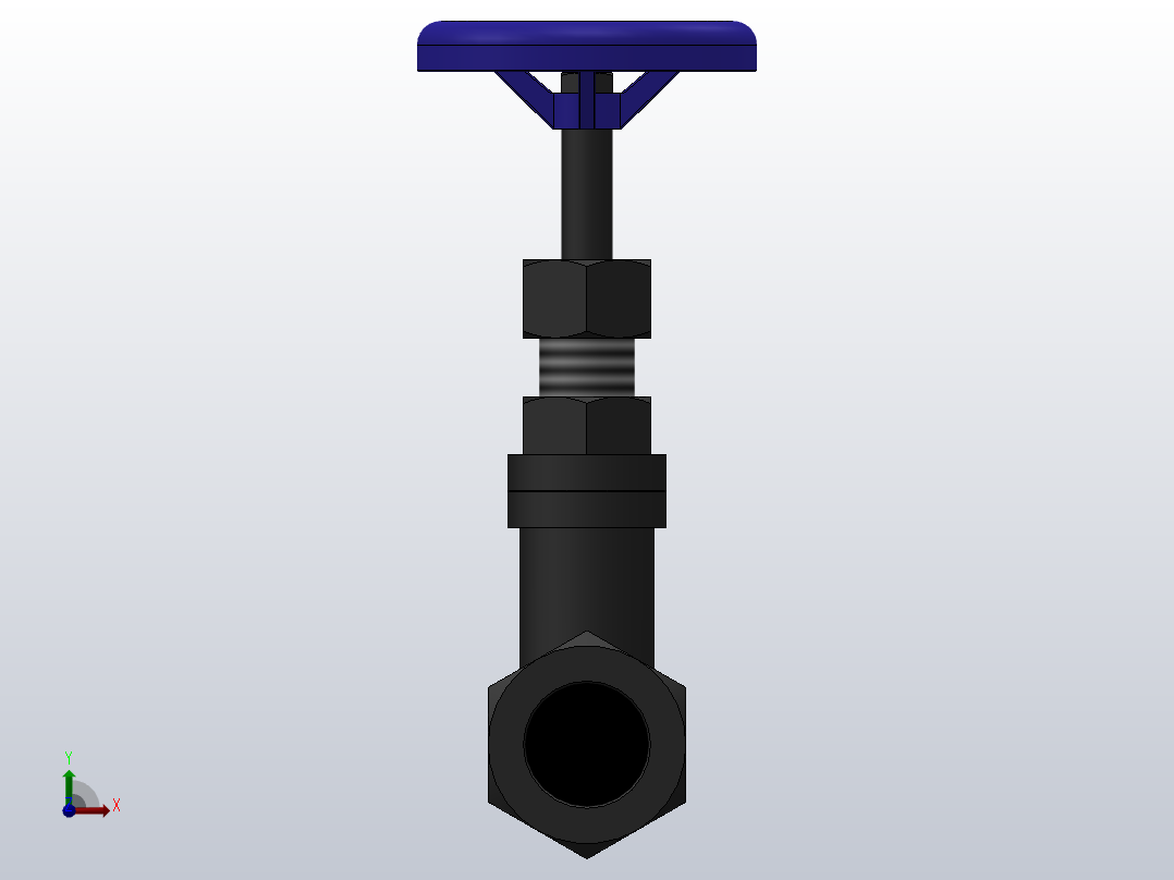 DN15-内螺纹截止阀前视图