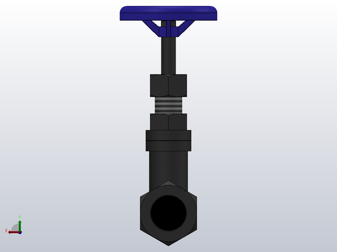DN15-内螺纹截止阀后视图