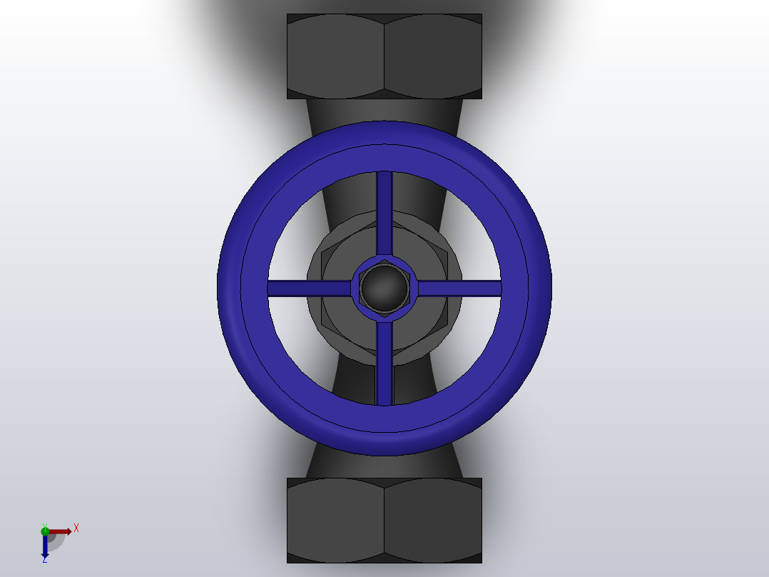 DN15-内螺纹截止阀俯视图