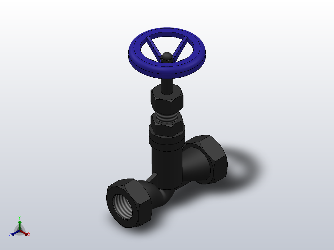 DN15-内螺纹截止阀正等轴测图