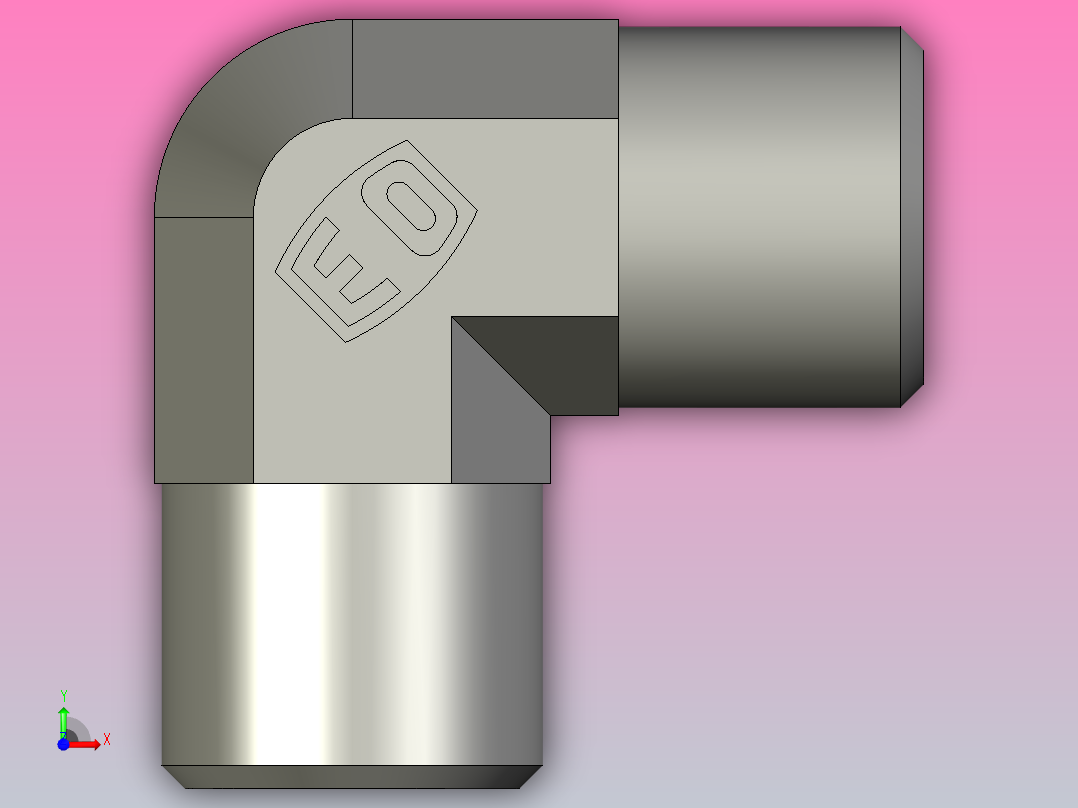 EO管接头弯头W06LL71X.igs前视图
