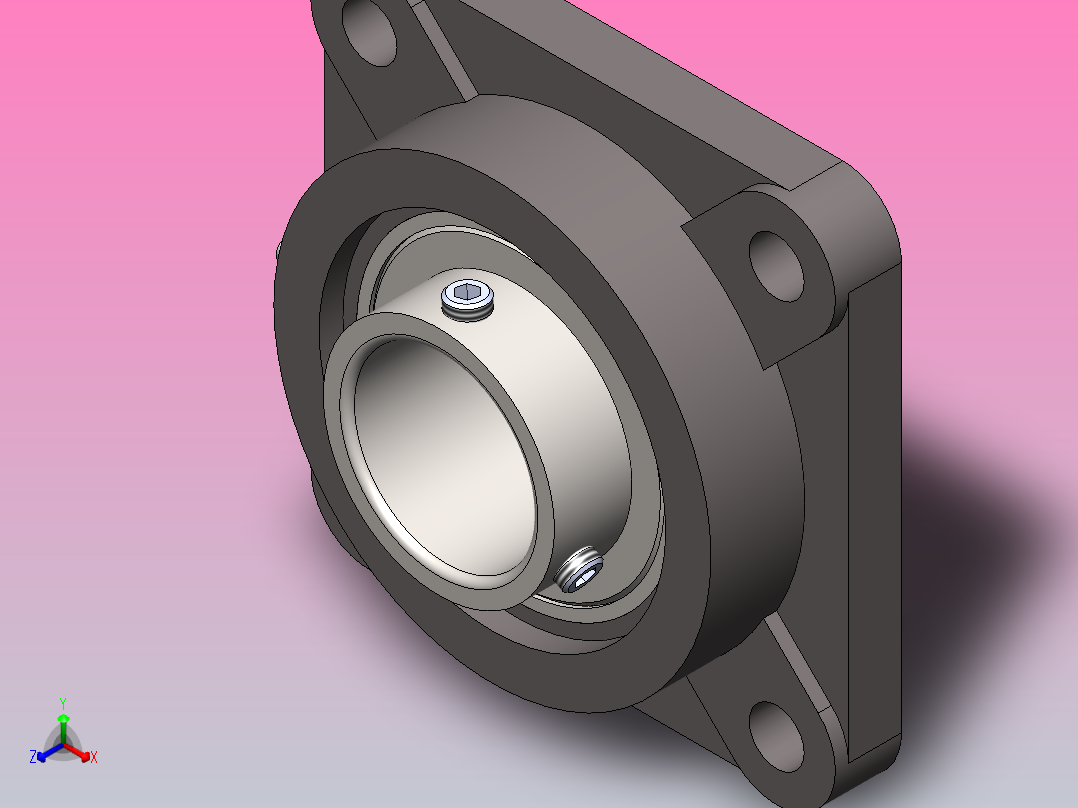 四螺栓法兰轴承装置(直径50毫米)主视图