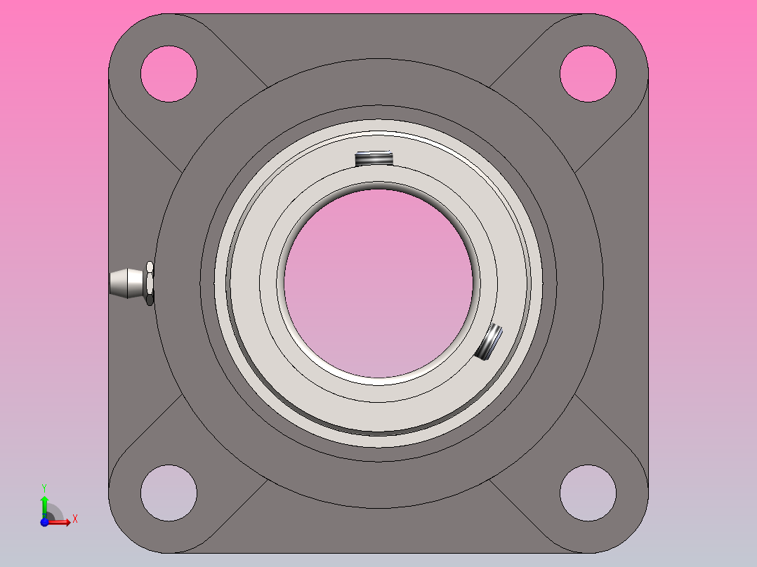 四螺栓法兰轴承装置(直径50毫米)前视图