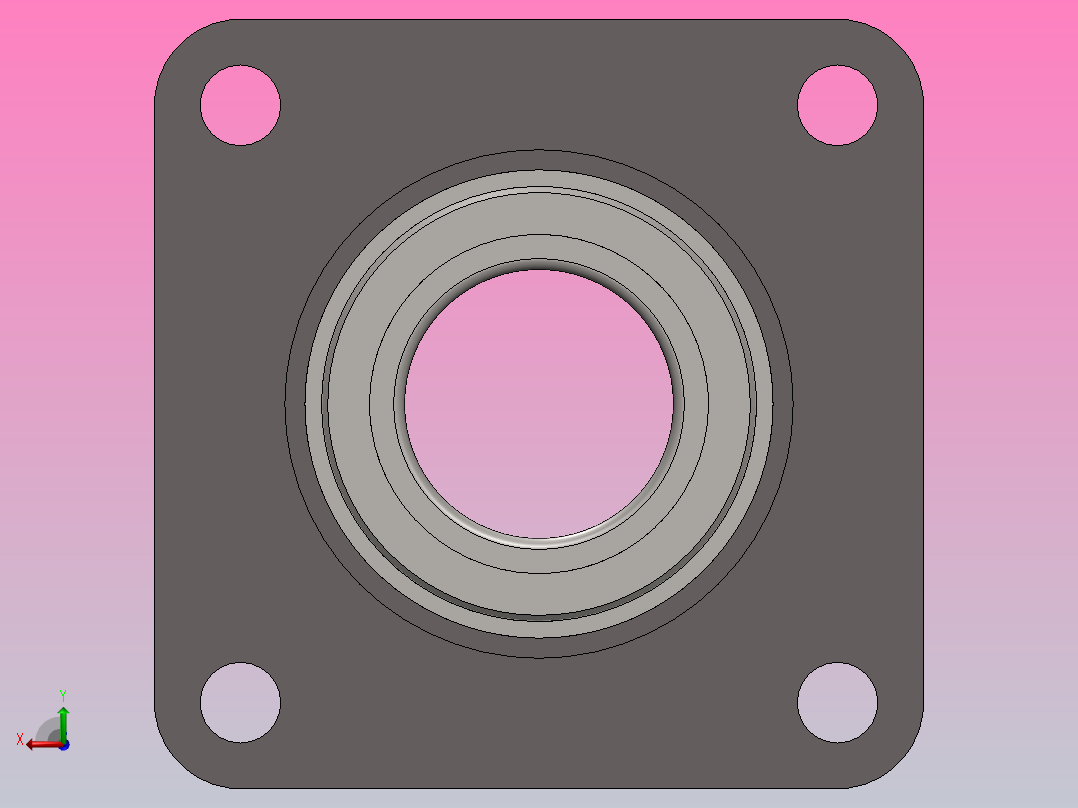 四螺栓法兰轴承装置(直径50毫米)后视图