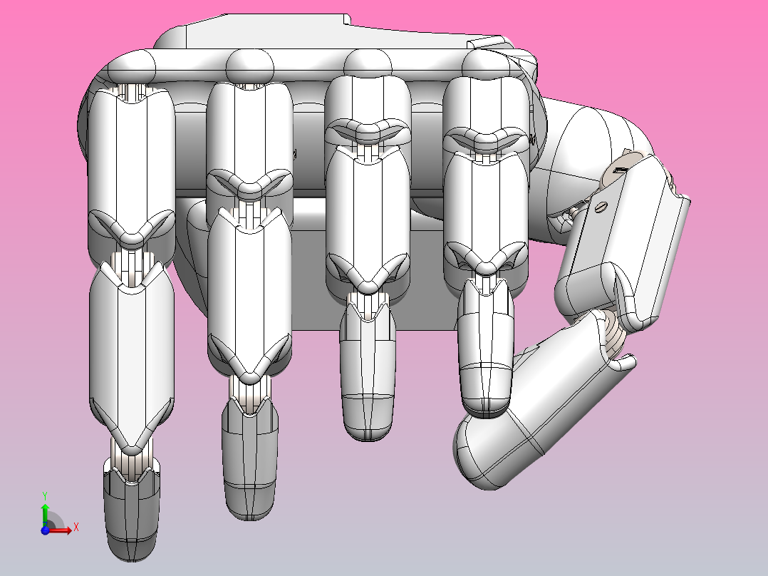 机械手掌结构前视图