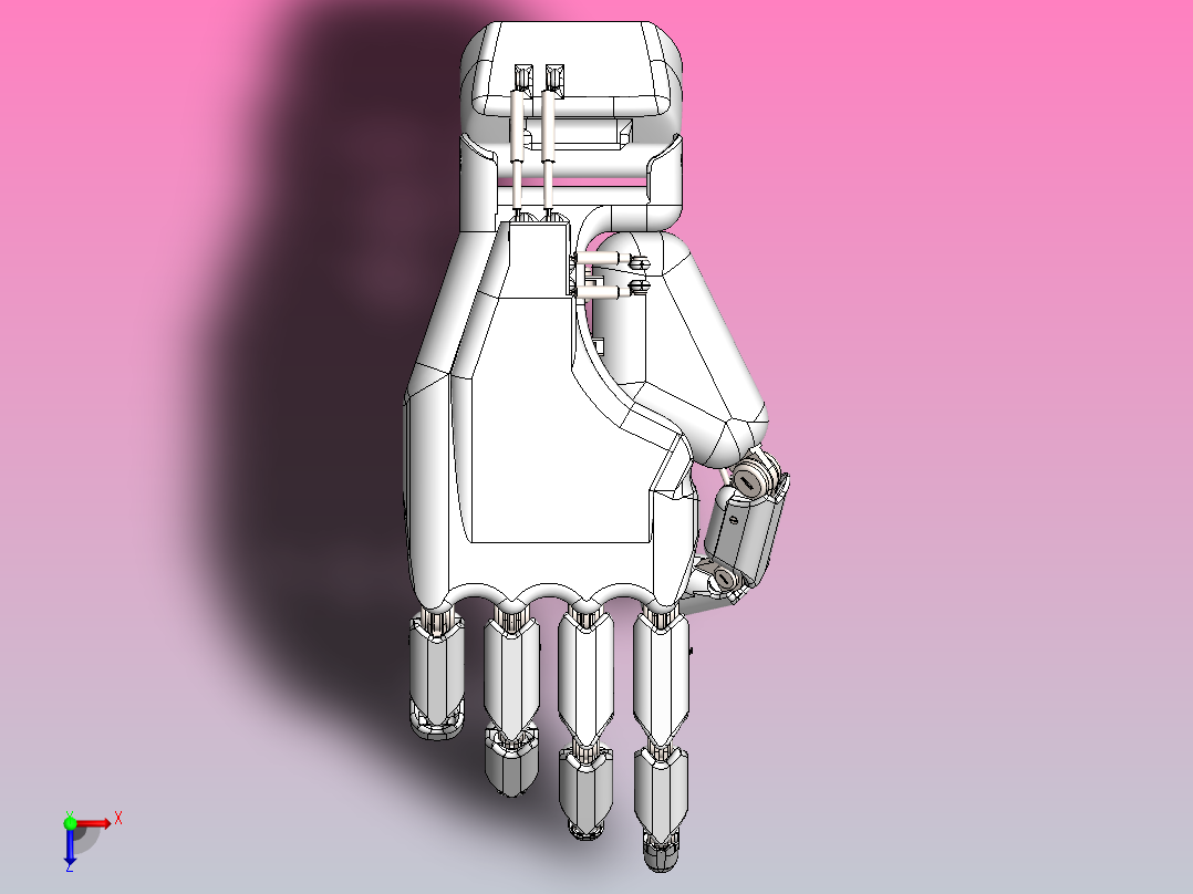 机械手掌结构俯视图