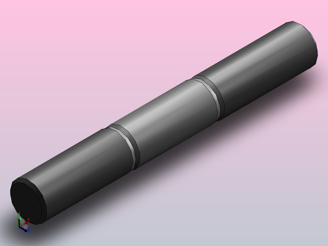 双头螺柱M20X150正等轴测图
