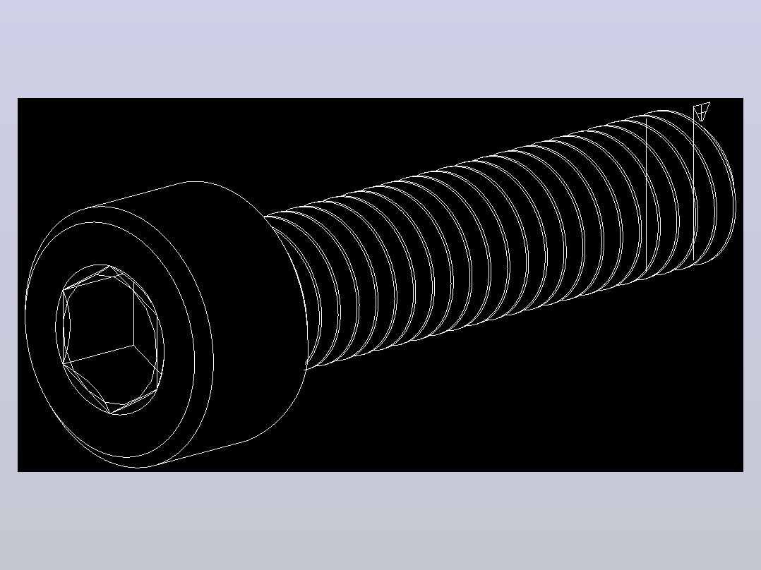 M6 x 1mm螺纹25mm长内六角螺钉.DWG