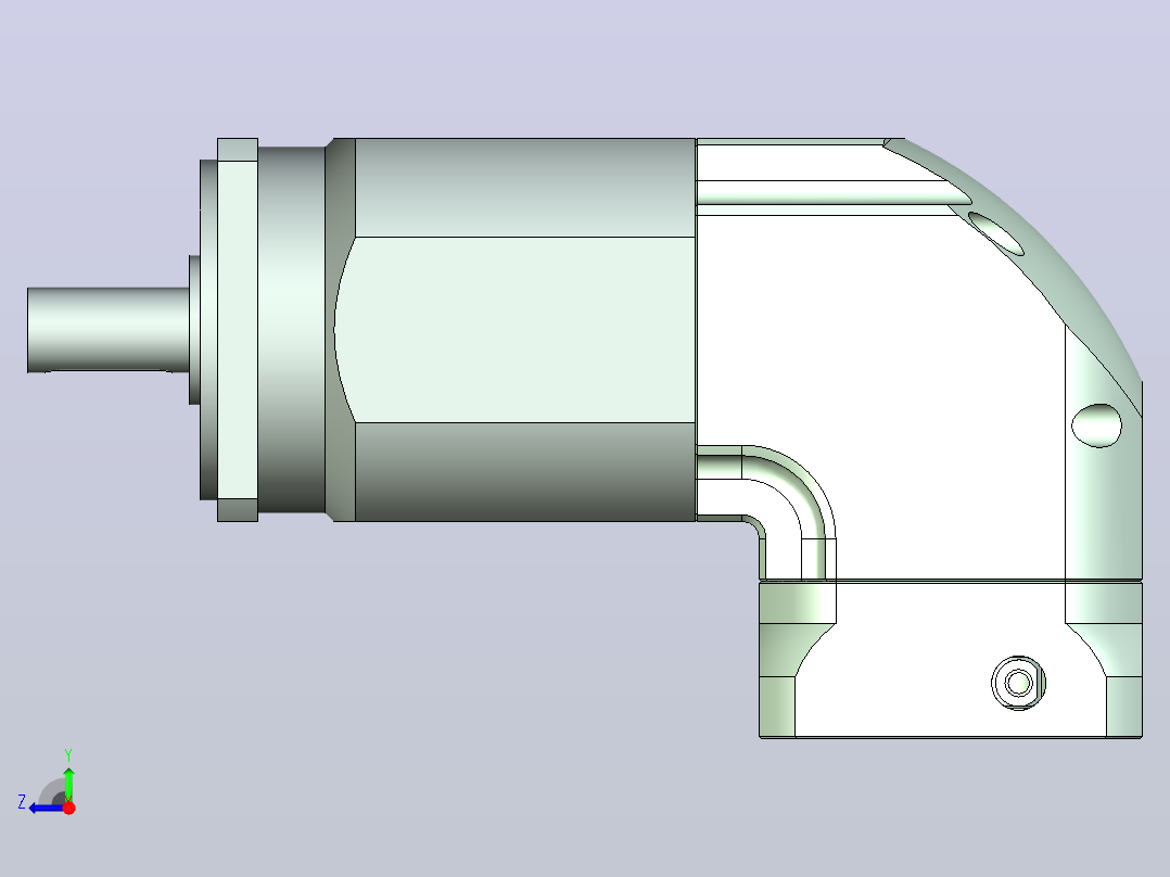ZJTF90-L3 19-70-90-M5经济型ZJTF90转角行星减速机右视图