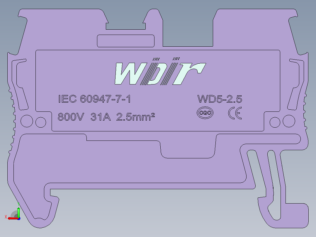 电器通用端子台ZIW80-2.5后视图