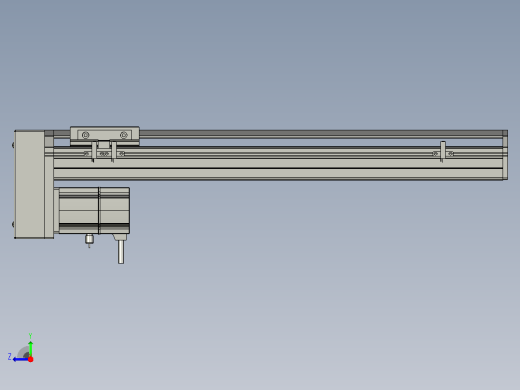 SYS12-400-BM-200W滚珠花健、支撑座、滚珠丝杠、交叉导轨、直线模组.STEP右视缩略图