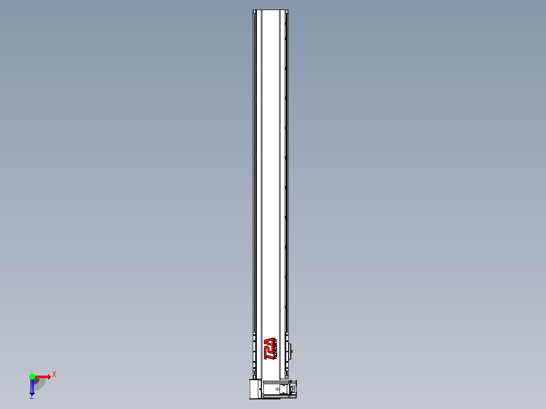 皮带直线轴半封闭可选导轨TPA-HNB-120D-110-L1000-LU-C-P40-N3俯视图