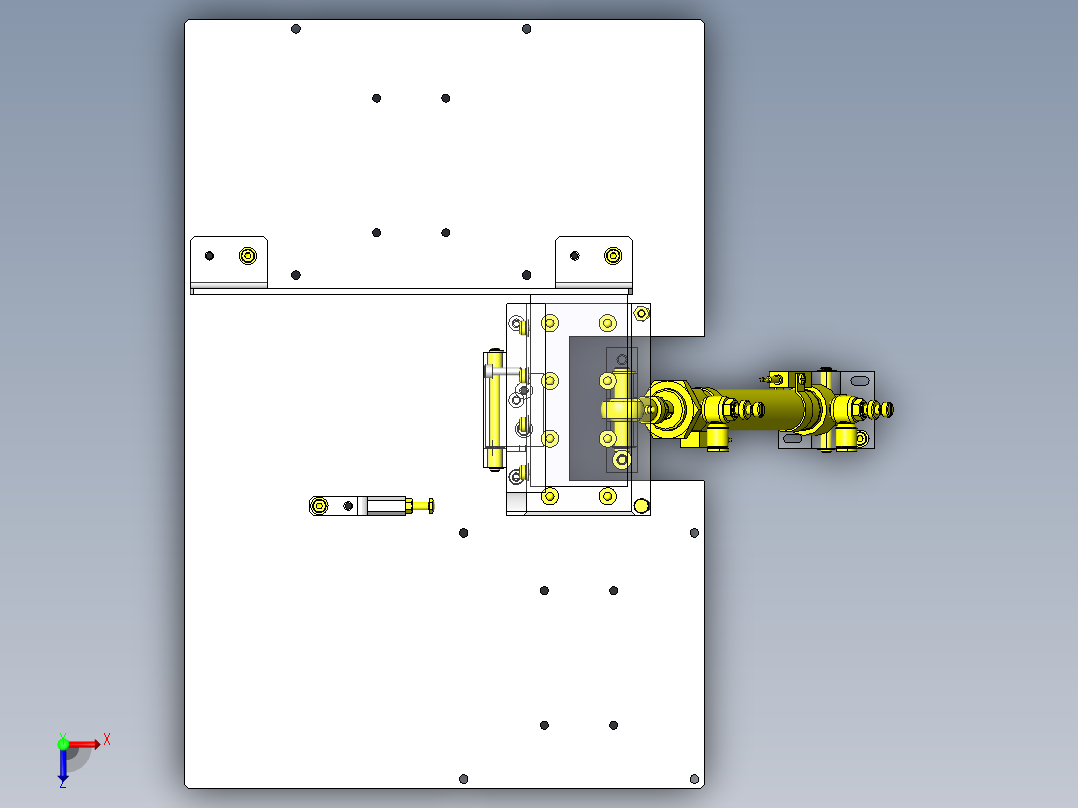 工件反转机构俯视图