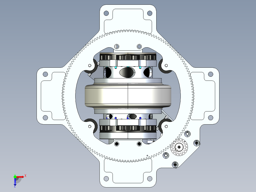2014 pwnage转向驱动轮3D图纸 STEP格式俯视图