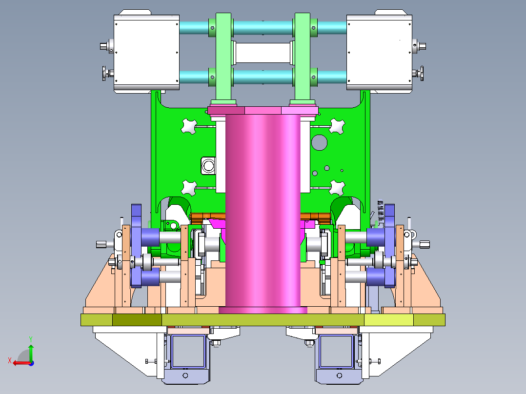 国内大型企业叉车外门架焊接工装图纸（完整版）后视图