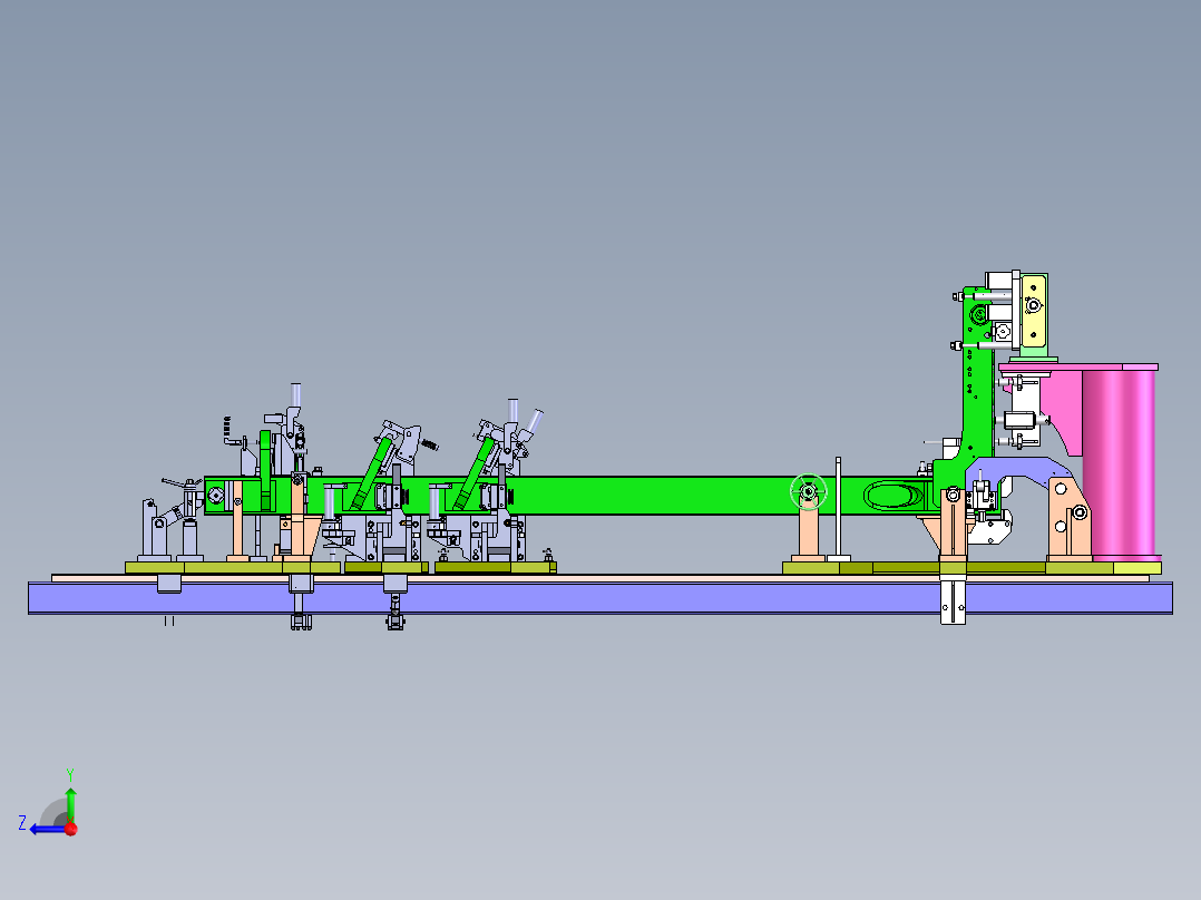 国内大型企业叉车外门架焊接工装图纸（完整版）右视图