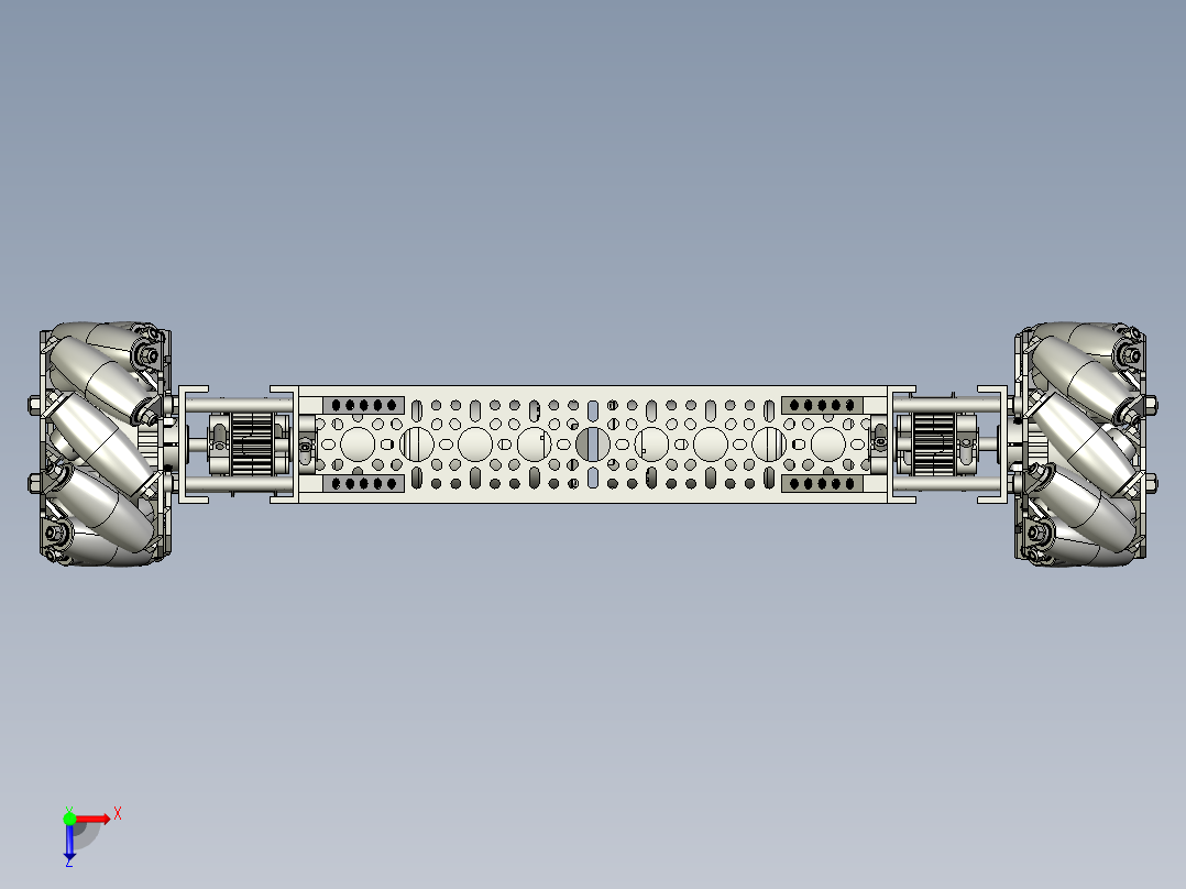 麦克纳姆轮小车底盘俯视图