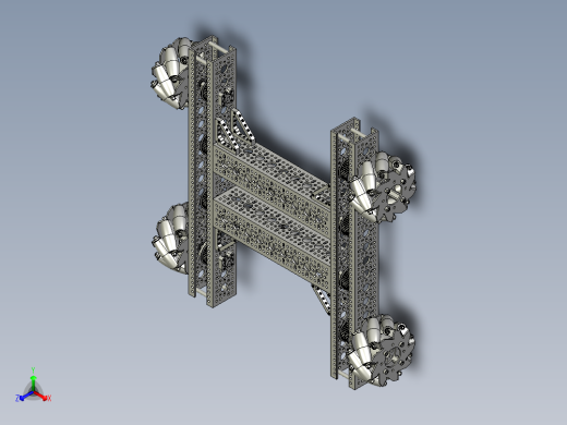 麦克纳姆轮小车底盘正等轴测缩略图