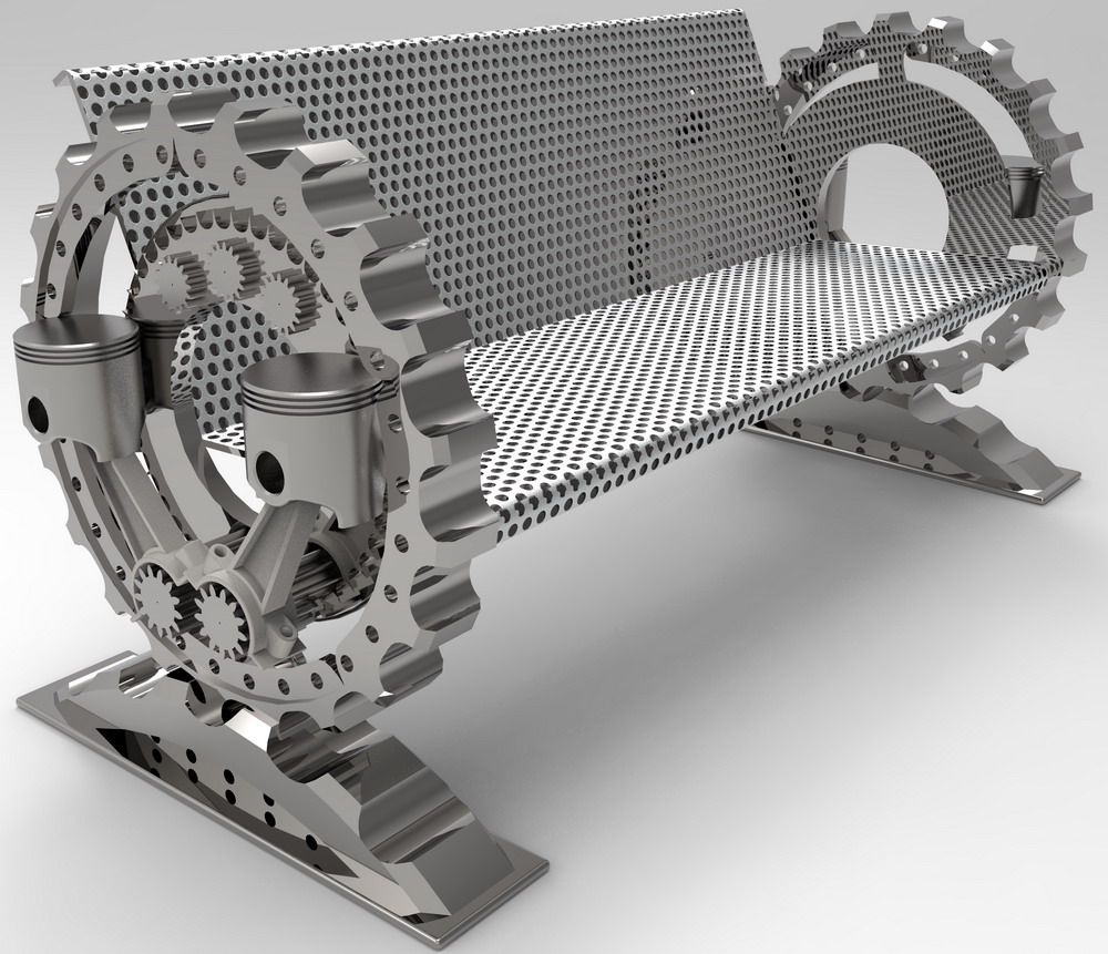 创意椅子机械椅子，机械长凳