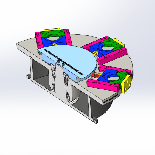 ZDH-JIAJU-001 六工位旋转夹紧机构 夹具 3D模型缩略图