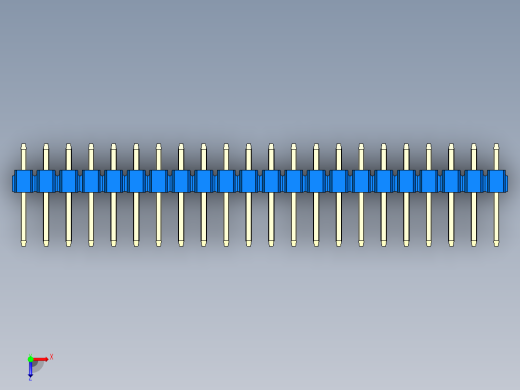 彩色公头100mil（2.54mm）系列-DS1021_blue_1x22p_100mil_Type1_rev1.0俯视缩略图