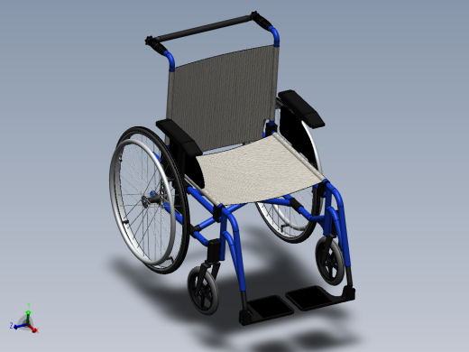 电动四轮医疗轮椅3D图纸