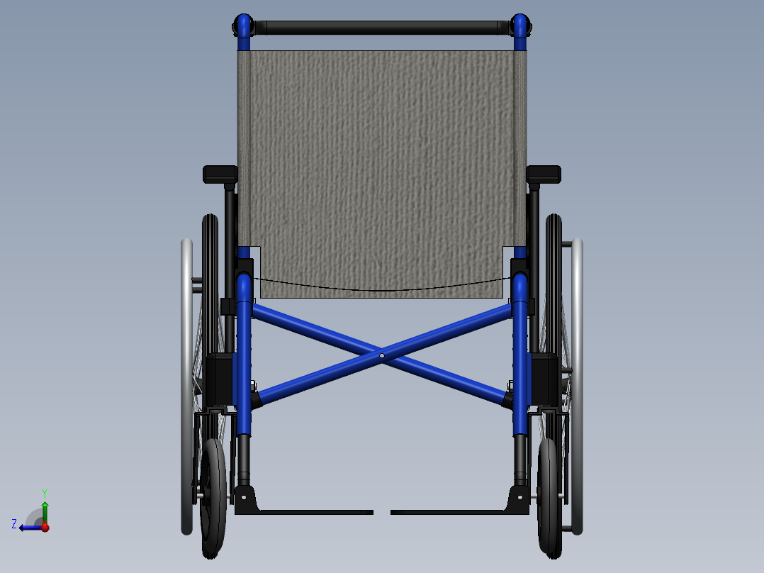 电动四轮医疗轮椅3D图纸右视图