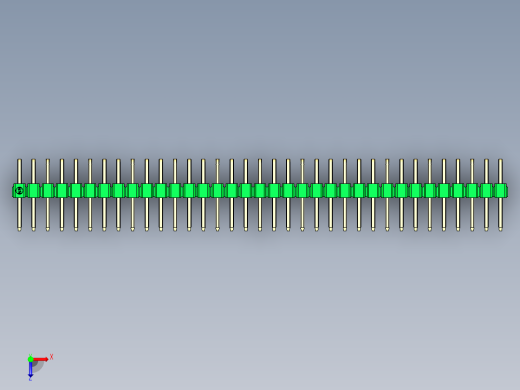 彩色公排针 100mil 2.54mm 系列-DS1022_green_2x35p_100mil_TypeD_rev1.0俯视缩略图