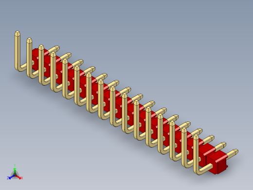 彩色公排针 100mil 2.54mm 系列-DS1022_red_16p_100mil_TypeU_rev1.0