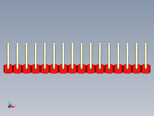 彩色公排针 100mil 2.54mm 系列-DS1022_red_16p_100mil_TypeU_rev1.0前视缩略图
