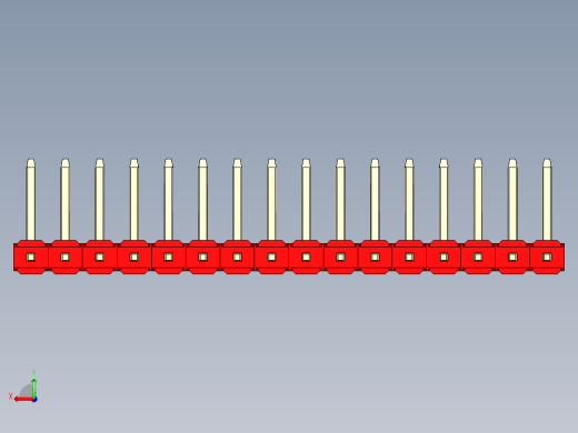 彩色公排针 100mil 2.54mm 系列-DS1022_red_16p_100mil_TypeU_rev1.0后视缩略图