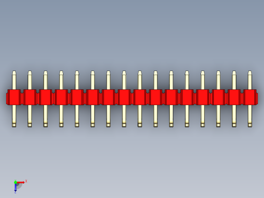 彩色公排针 100mil 2.54mm 系列-DS1022_red_16p_100mil_TypeU_rev1.0俯视缩略图