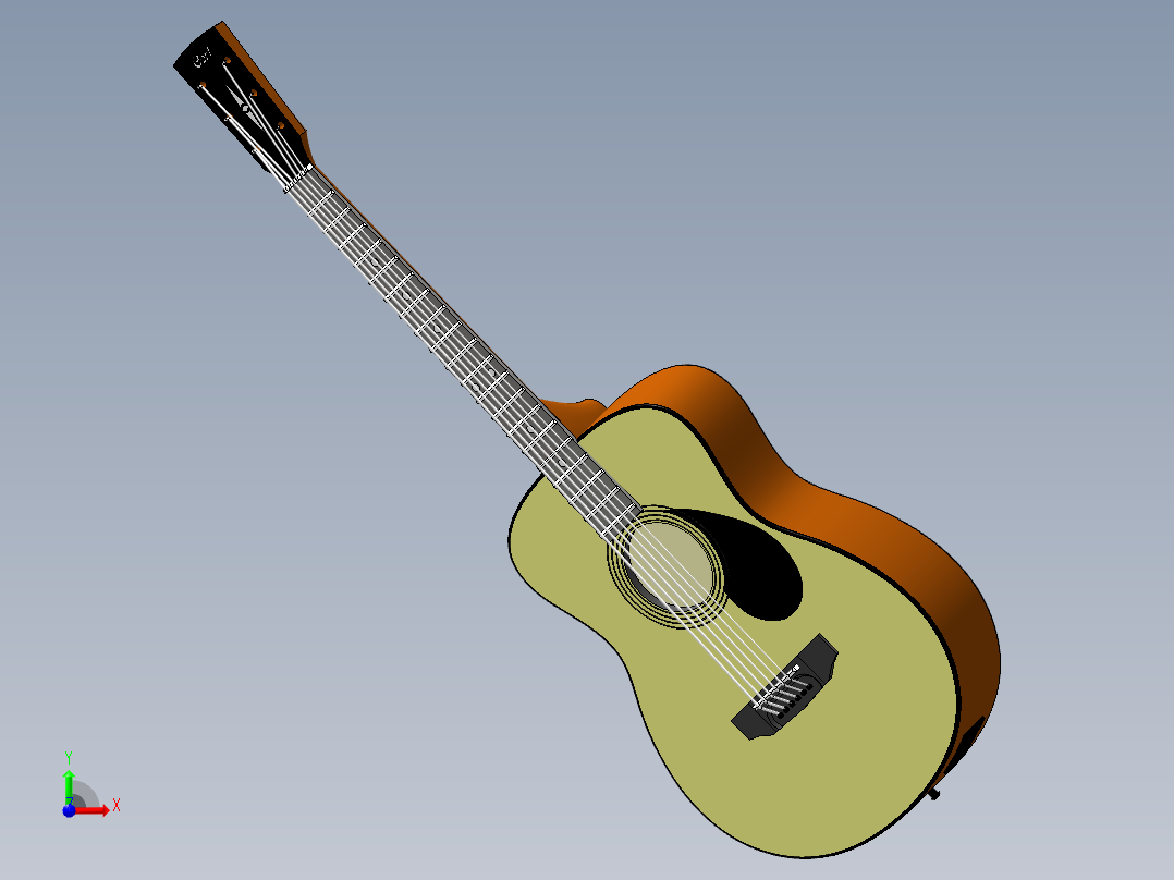 吉他模型图前视图