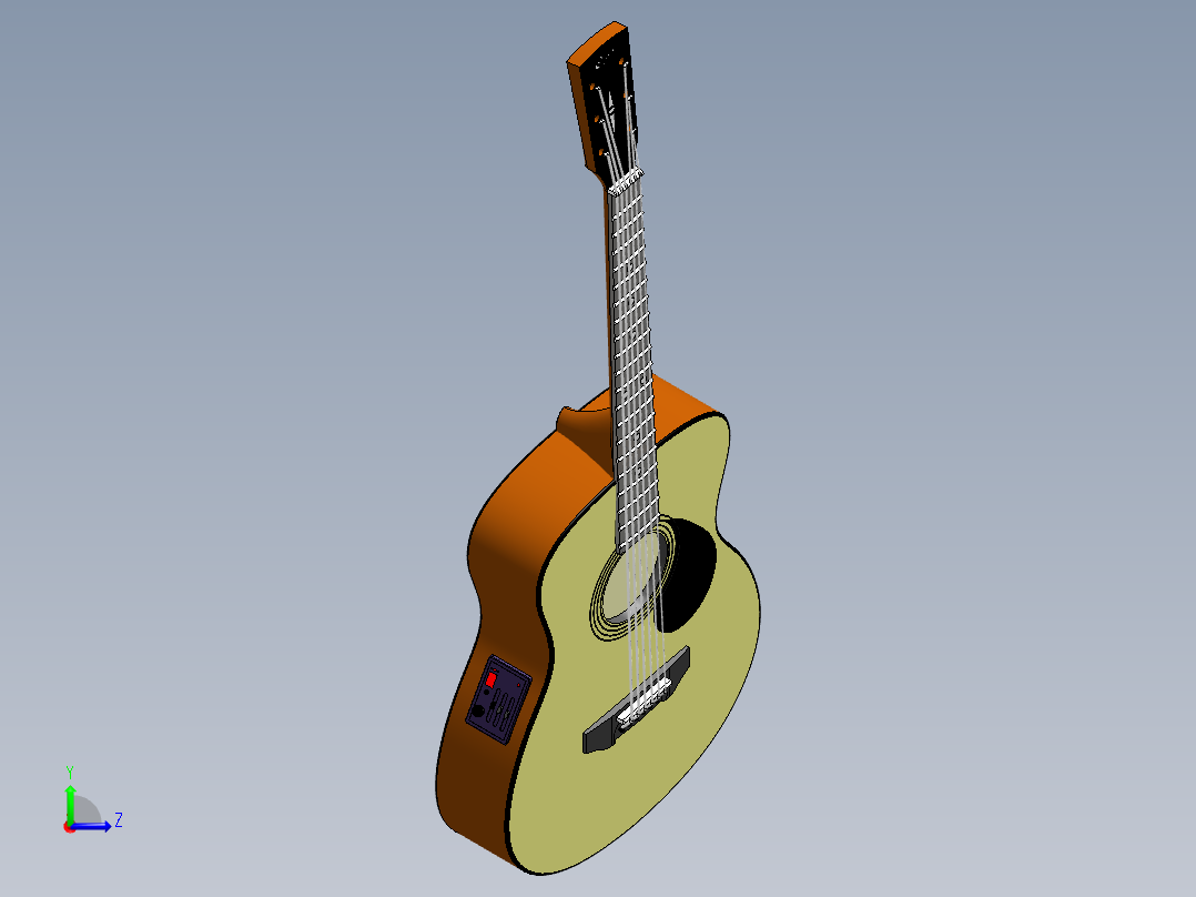 吉他模型图左视图