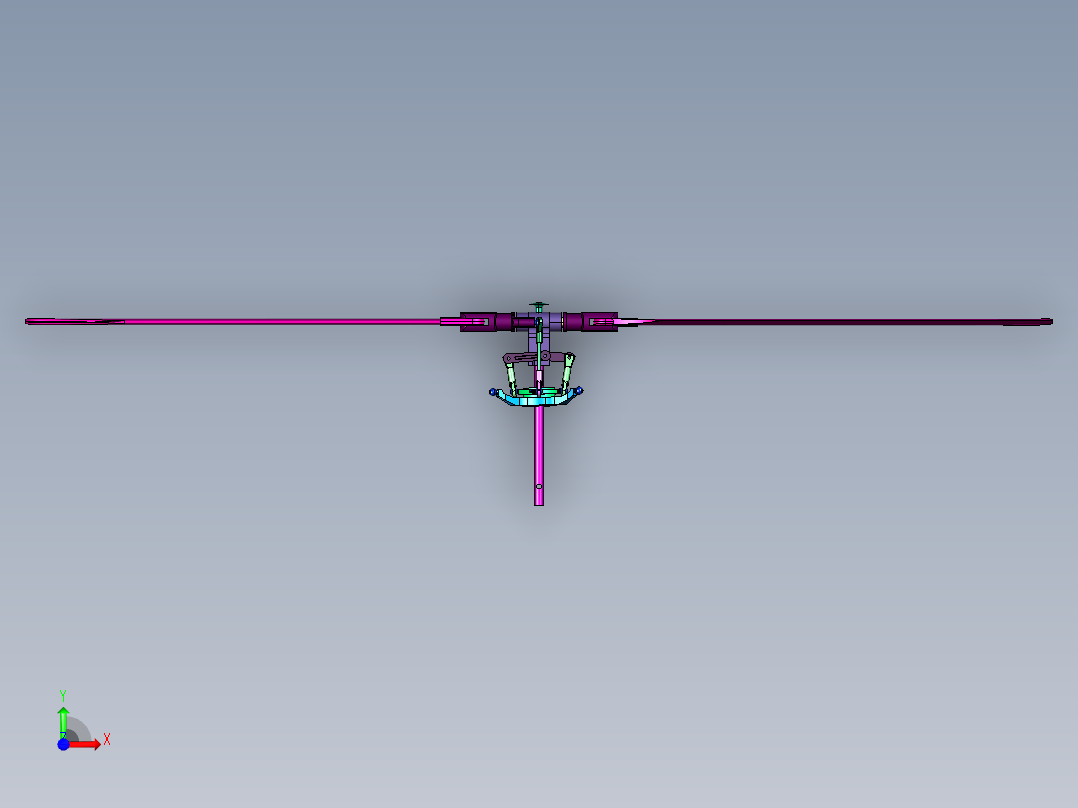 直升机动力旋转翼面前视图