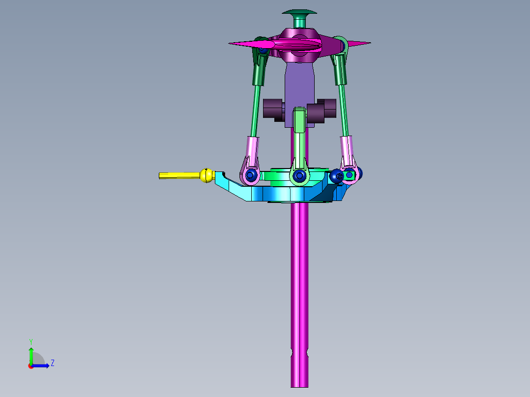 直升机动力旋转翼面左视图