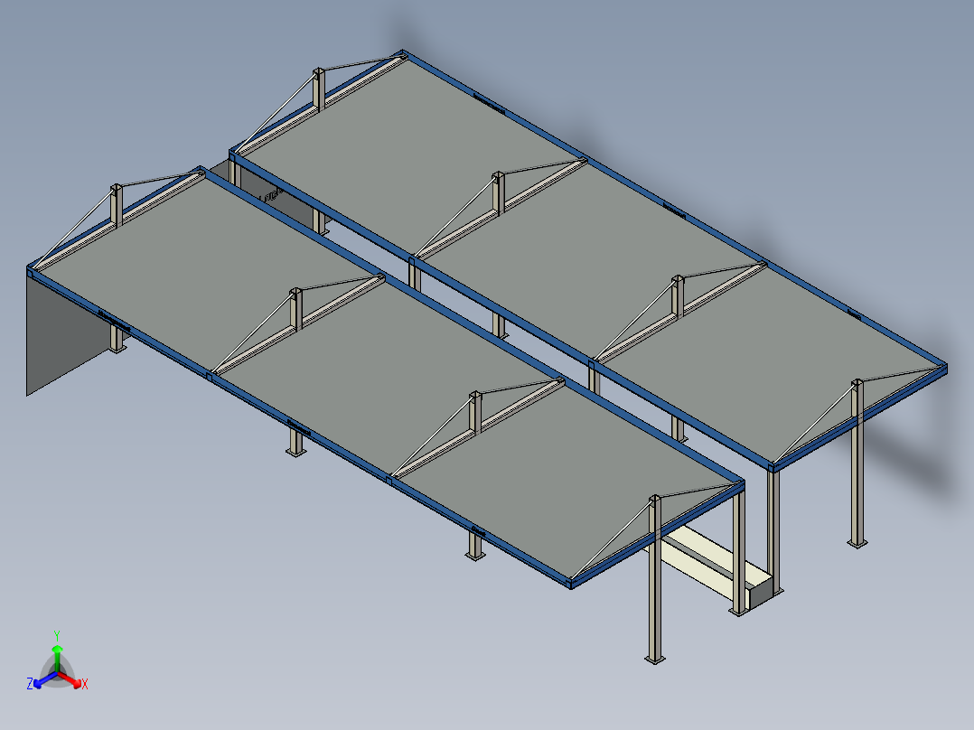 室外停车棚可停放 12 辆车--SW