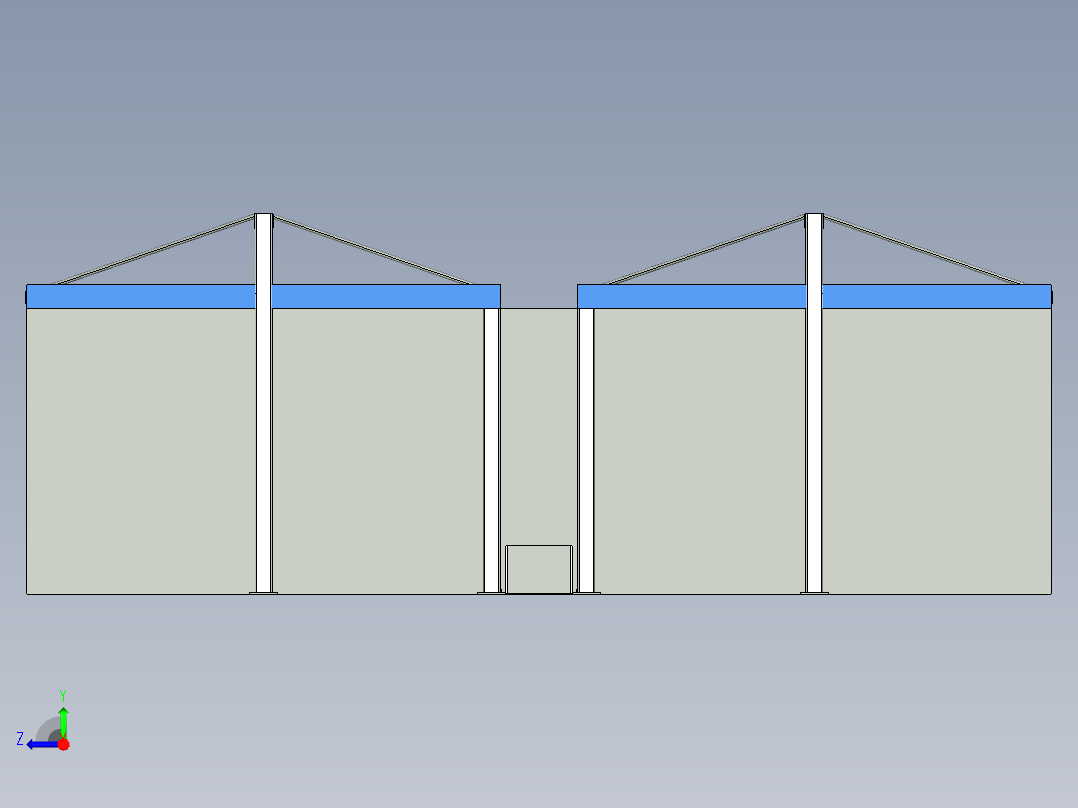 室外停车棚可停放 12 辆车--SW俯视图