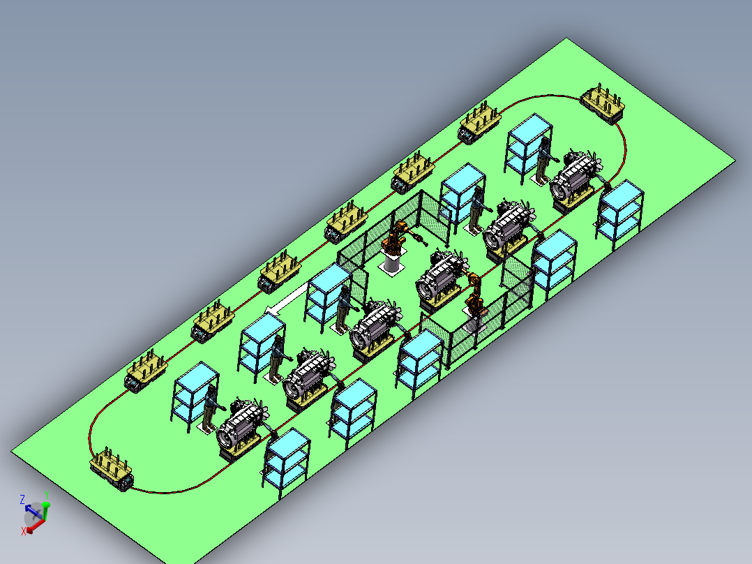 柴油机补装AGV输送生产线IRB2600机器人视觉检查
