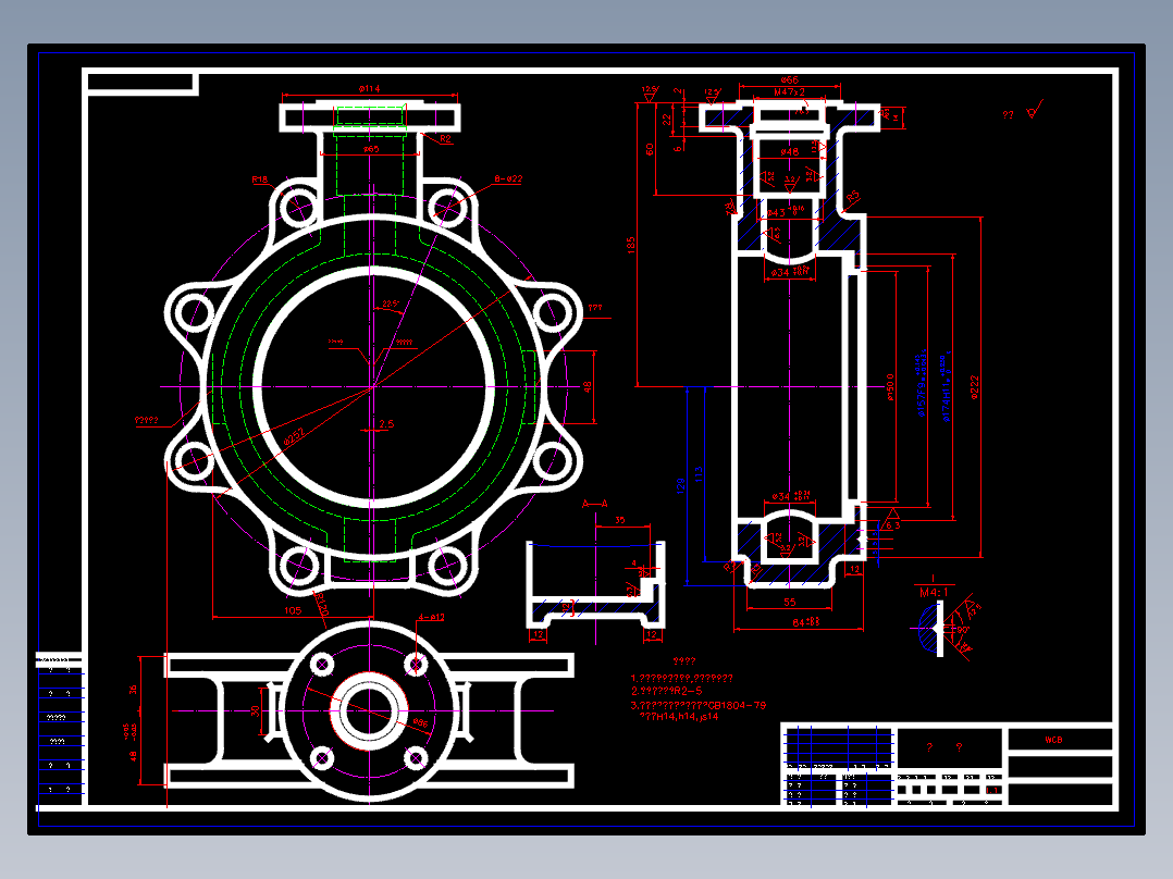 JX381-D341X-10蜗轮蜗杆法兰式蝶阀设计