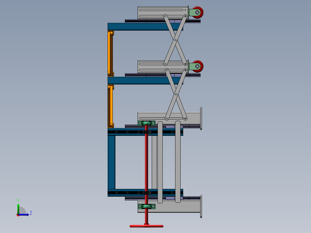 上升前后移动棚左视图