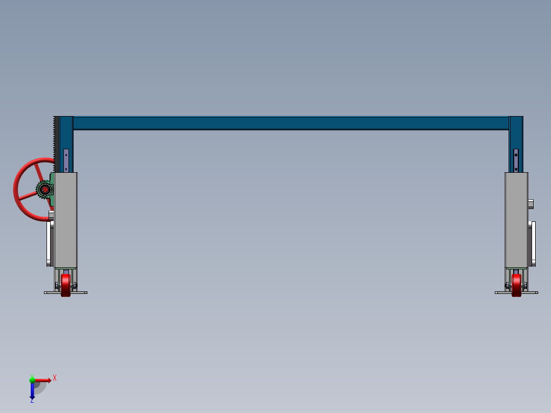 上升前后移动棚俯视图